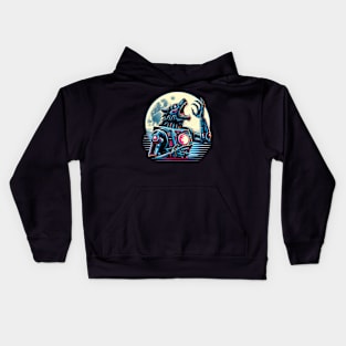 Cyborg Werewolf Full Moon Howl Sci-Fi Horror Fan Kids Hoodie